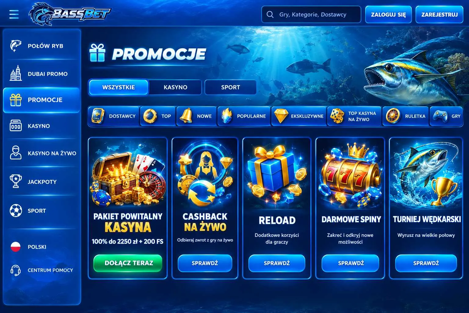 Bonusy BassBet Casino PL od pierwszej wpłaty